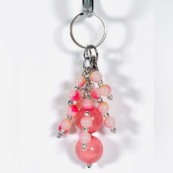 Hand Crafted Accessories - Pink Beaded Bag Charm